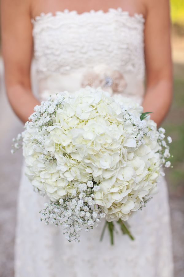 Baby's Breath and White Hydrangea Bouquet