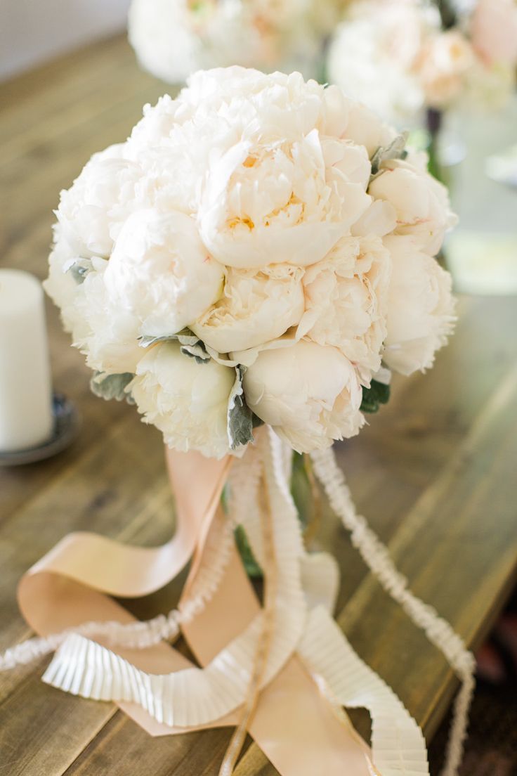 Blush white peony bridal bouquet