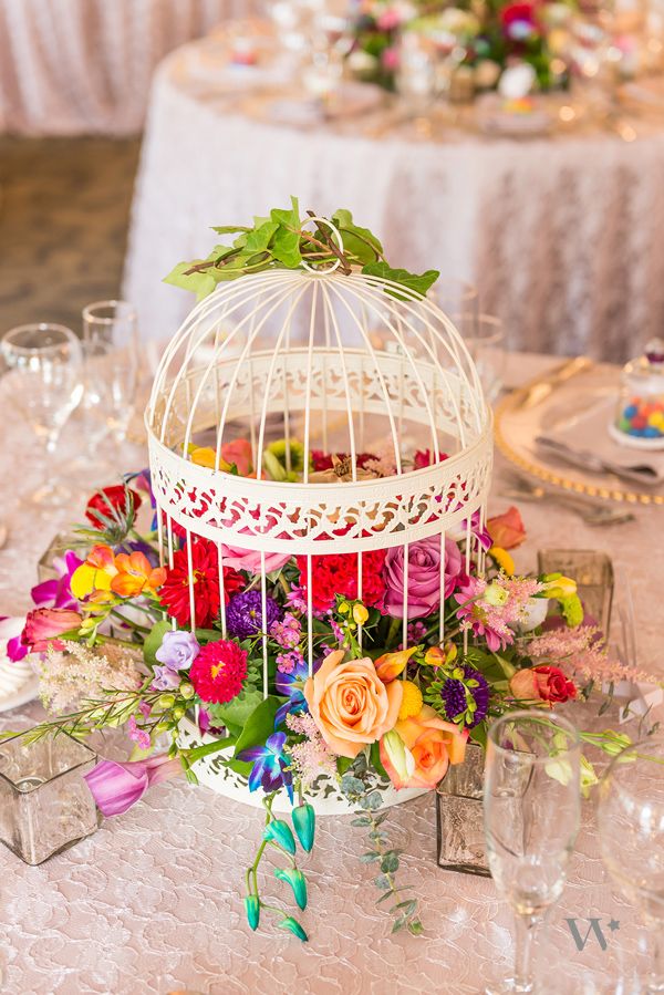 25 Amazing Birdcage Wedding Centerpieces (with Tutrial) 10 Bright & Bold Wedding Centerpiece