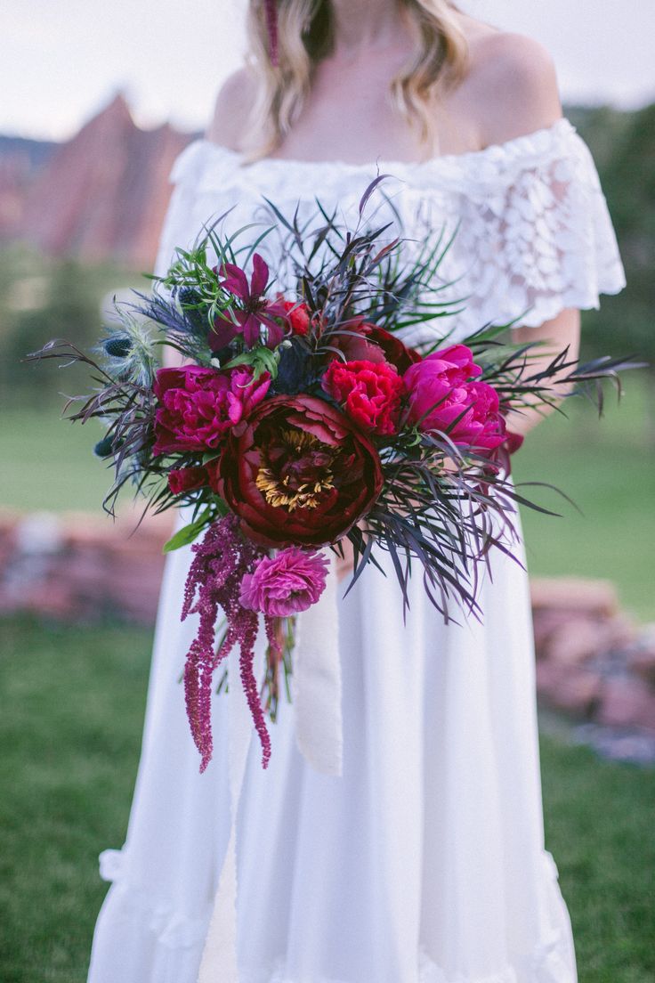 Colorful Bohemian Bridal Bouquet