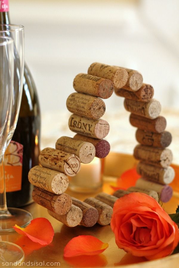 Cork Craft - Valentine Heart Wedding Centerpiece