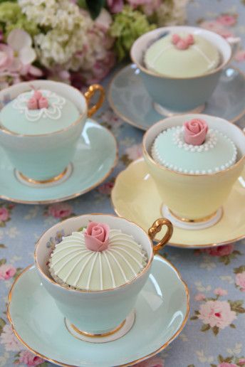 Cute little tea cup and cupcake display idea from Wedding Magazine
