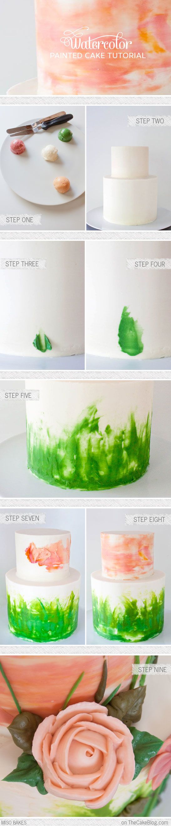 DIY Watercolor Cake Tutorial by Miso Bakes