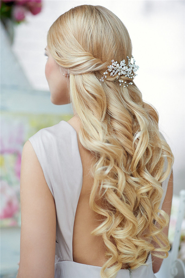 top 20 down wedding hairstyles for long hair  deer pearl