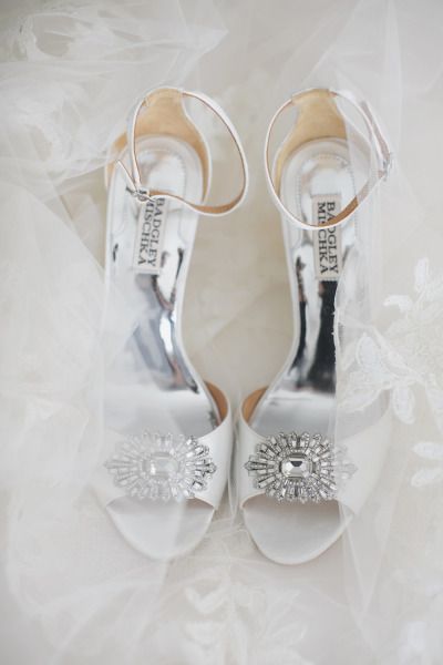 Glam silver gray wedding shoes