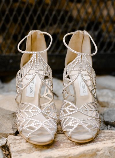 Glam strappy wedding heels