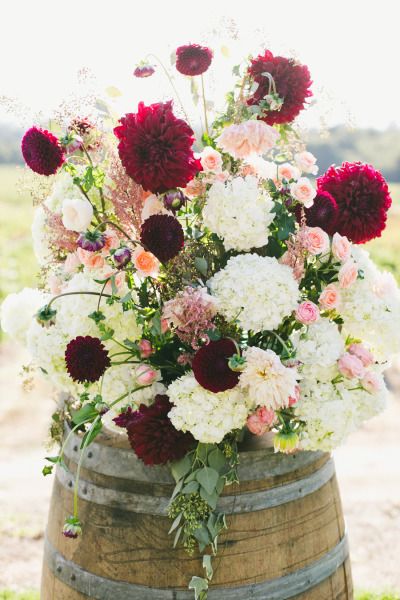 Gorgeous dahlias wedding flowers