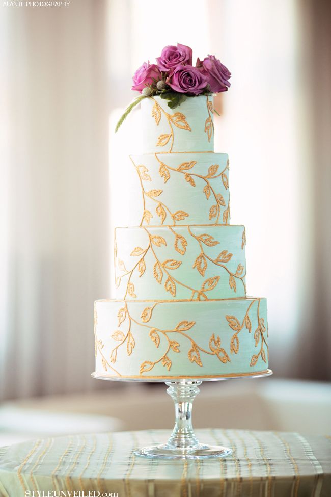 Gorgeous mint and green wedding cake