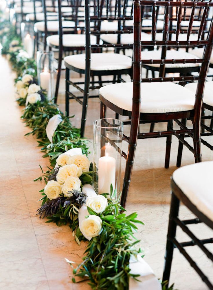 Green and White Wedding Ceremony Ideas