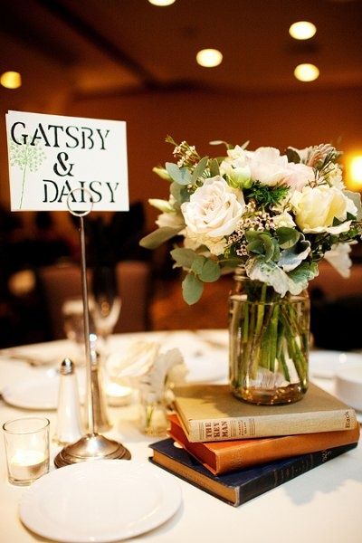 50 Adorable Book & Literary Wedding Ideas 13 Instead of table numbers, name each table after famous literary couples