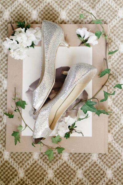 Mini sliver wedding heels