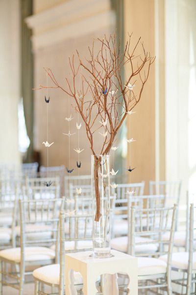 Paper cranes wedding decor ideas