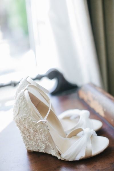 Pearl & Lace Wedding Wedges