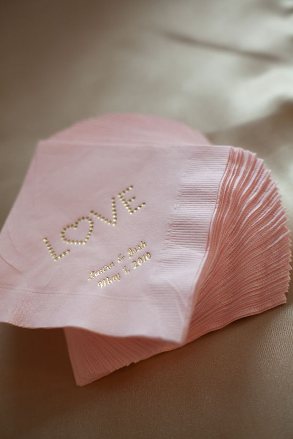 Personalized Pink and Gold Napkins