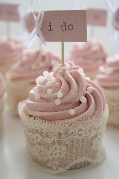 Pink Cupcakes with Lace