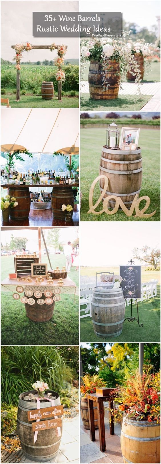 Rustic Country Wedding Ideas to Use Wine Barrels
