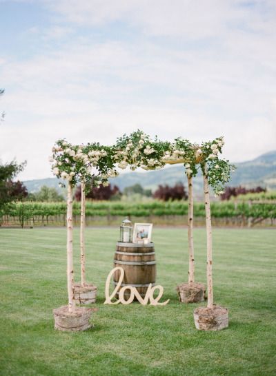 Rustic wedding arch chuppah