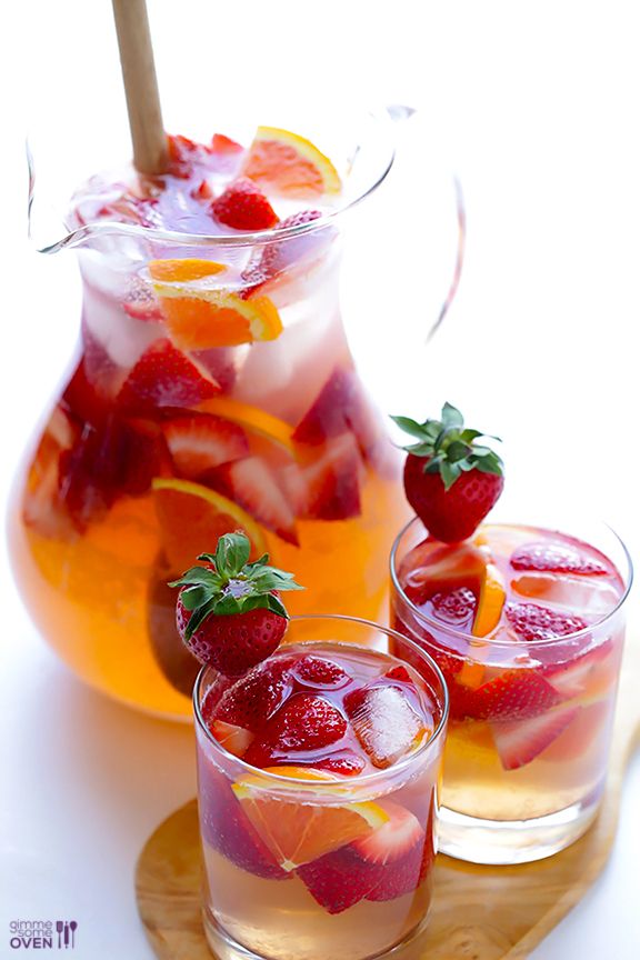 Strawberry Sangria -- easy to make, and naturally sweetened with honey