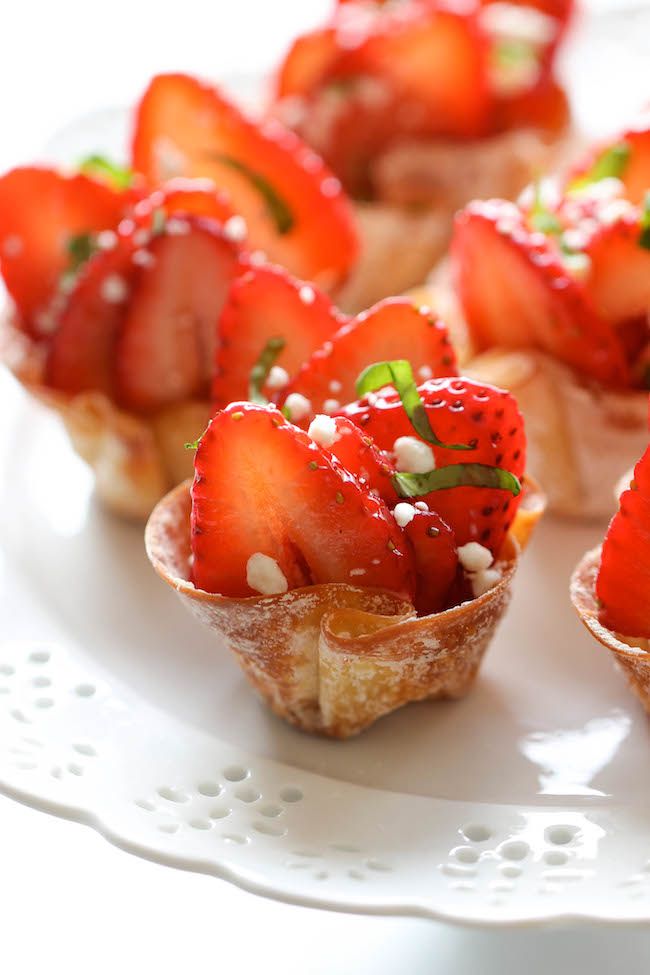 Strawberry Wonton Cups