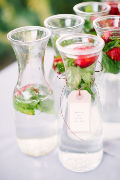 Strawberry and mint water wedding drink