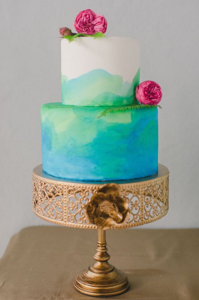 Sweet watercolor cake