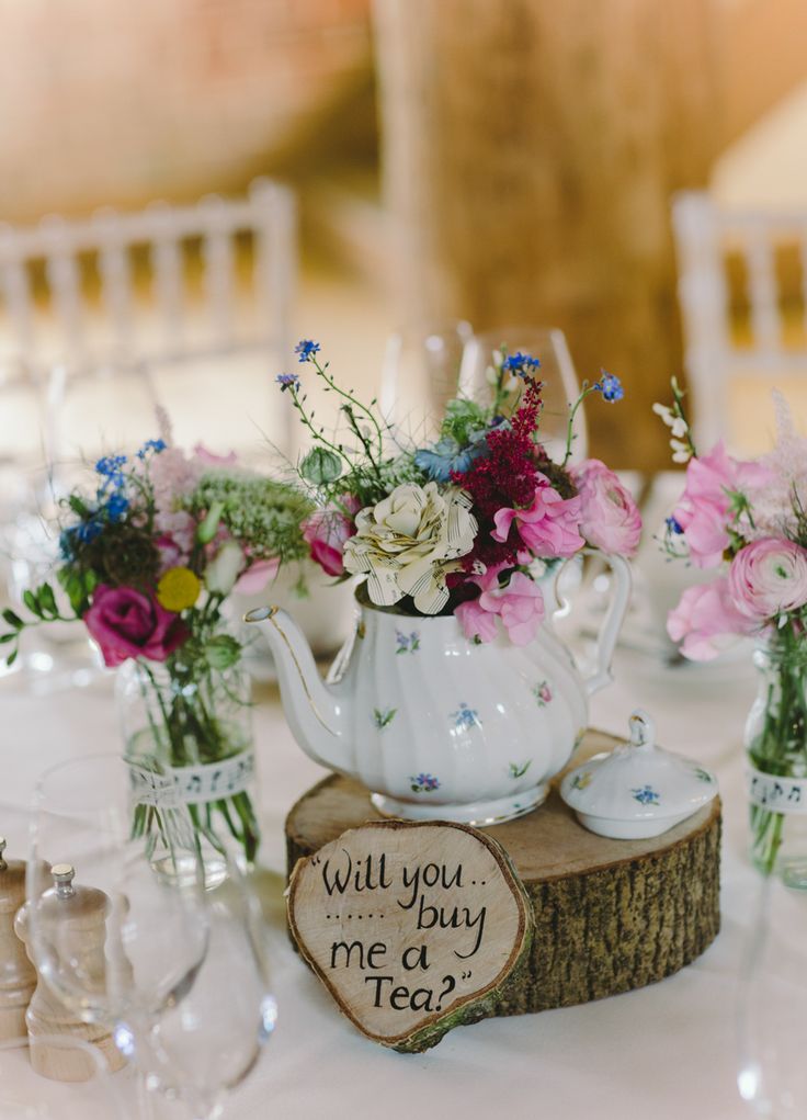 Teapot floral centrepiece