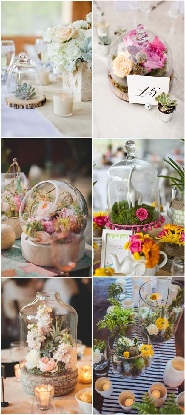 Terrarium wedding centerpieces- rustic wedding decor ideas