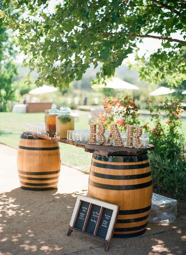 Vineyard Wine Barrels Wedding Bar