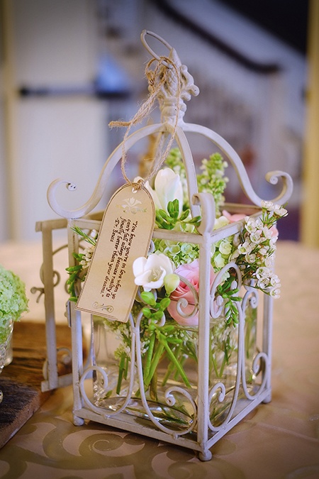 Vintage wedding centrepiece