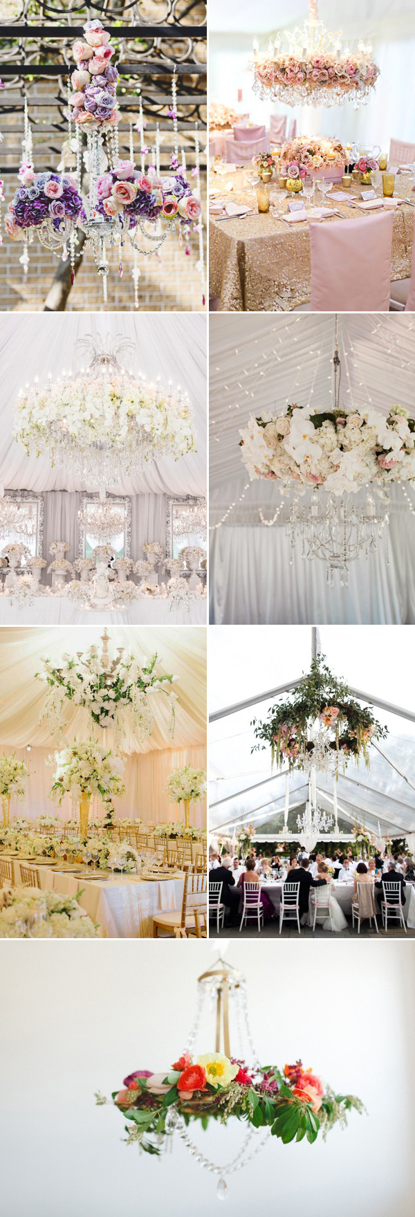 Wedding Chandeliers with Flowers