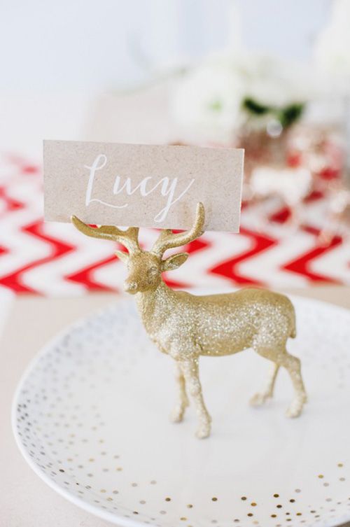 Wedding Reception Ideas- Beautiful Wedding Escort Cards with Gold Animals