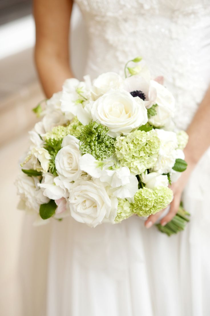 White and Green Bridal Bouquet