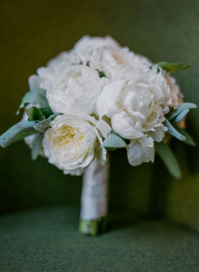 White peonies bouquet for wedding
