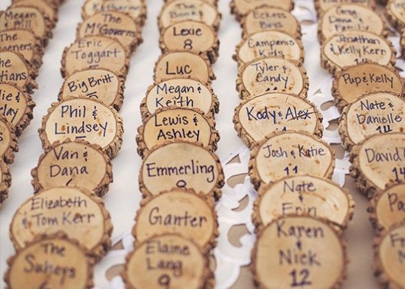 Wood Place Cards Country Wedding