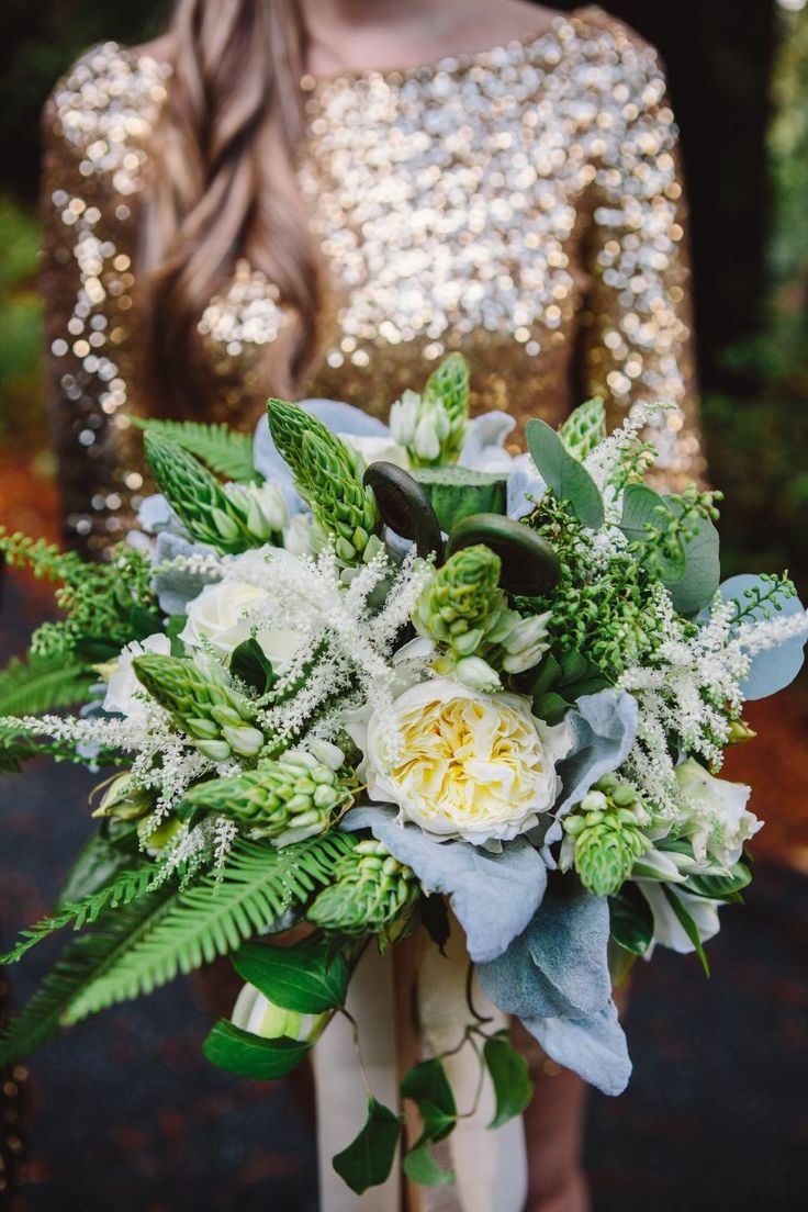 Woodland Boho Green Wedding Bouquet