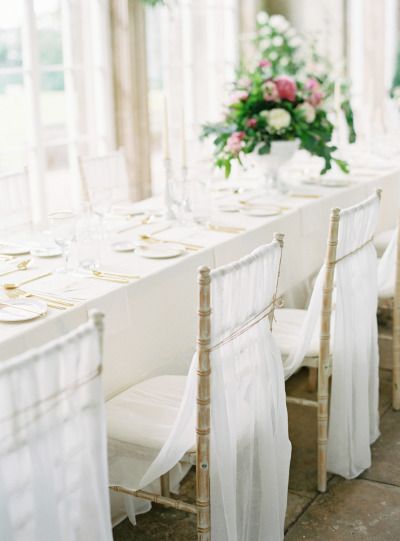 all white chair sash