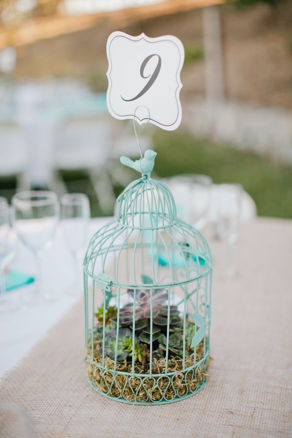 birdhouse succulent wedding centerpieces