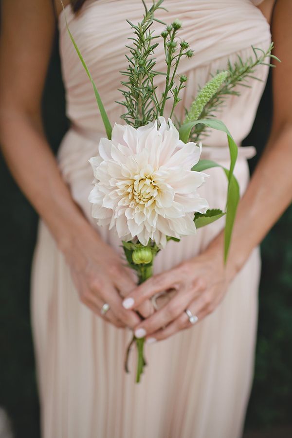 blush dahlia bridesmaid bouquet