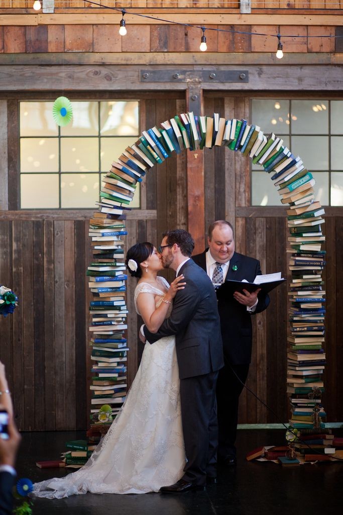 book wedding ceremony under arch