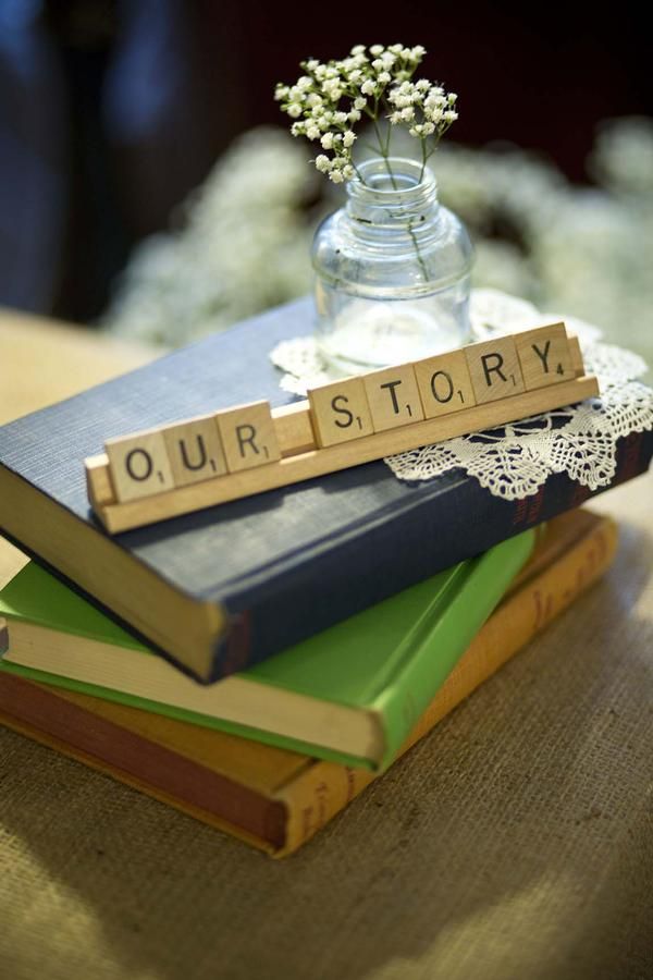 books wedding centerpiece