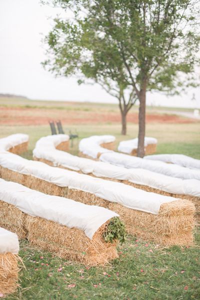 country wedding haybale seating