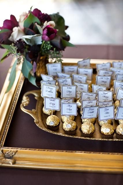 40+ Creative Wedding Escort Cards Ideas 31 escort card favors - with a little note saying thank you for sharing this day with us