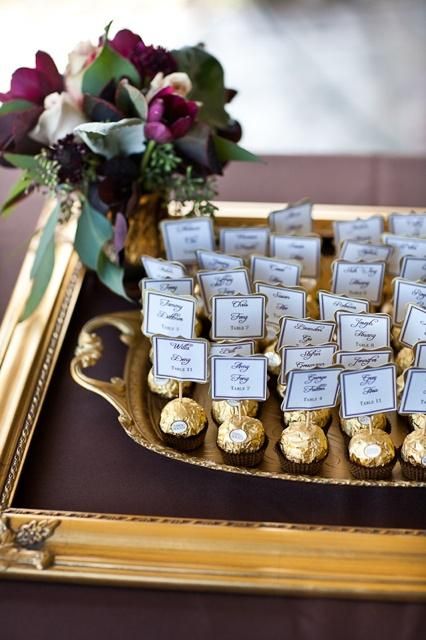 escort card favors - with a little note saying thank you for sharing this day with us