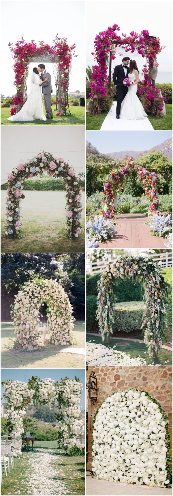 flora wedding arches- wedding ceremony alter ideas