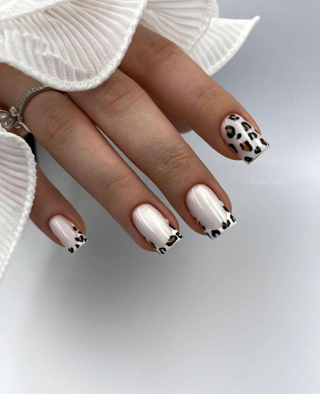 french animal print wedding guest nail idea