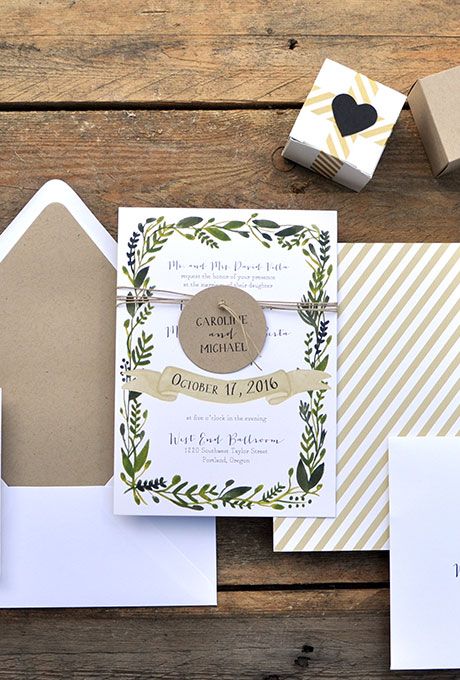 40 Romantic and Timeless Green Wedding Color Ideas 39 green and white wedding invitation for winter