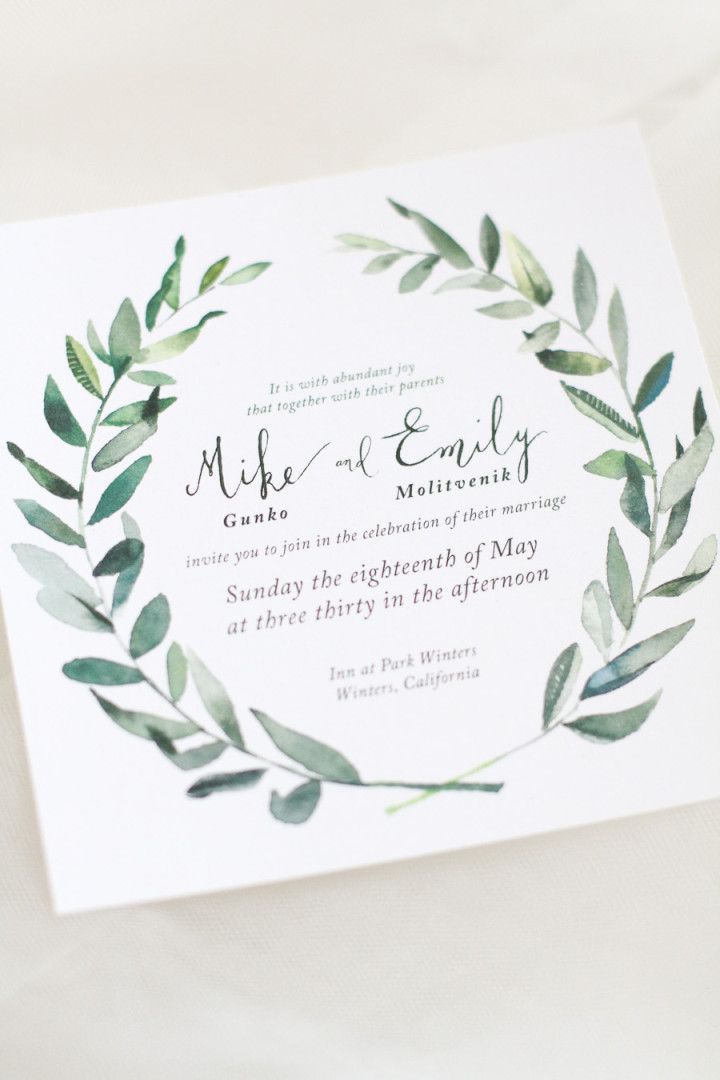 green wedding invitations