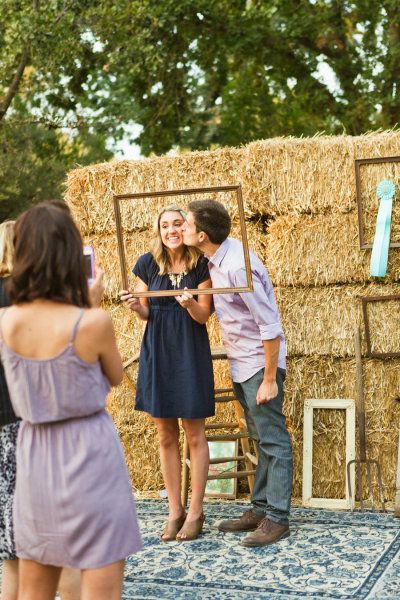 haybale wedding backdrop