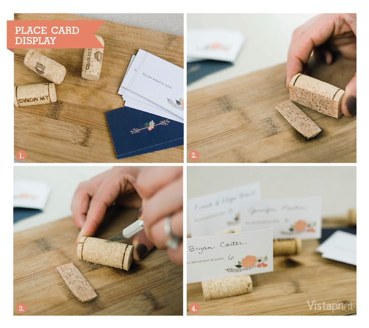 how to make wine cork place card holders