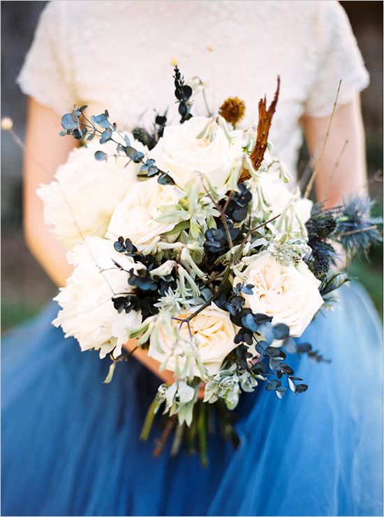 ivory roses boho wedding bouquet